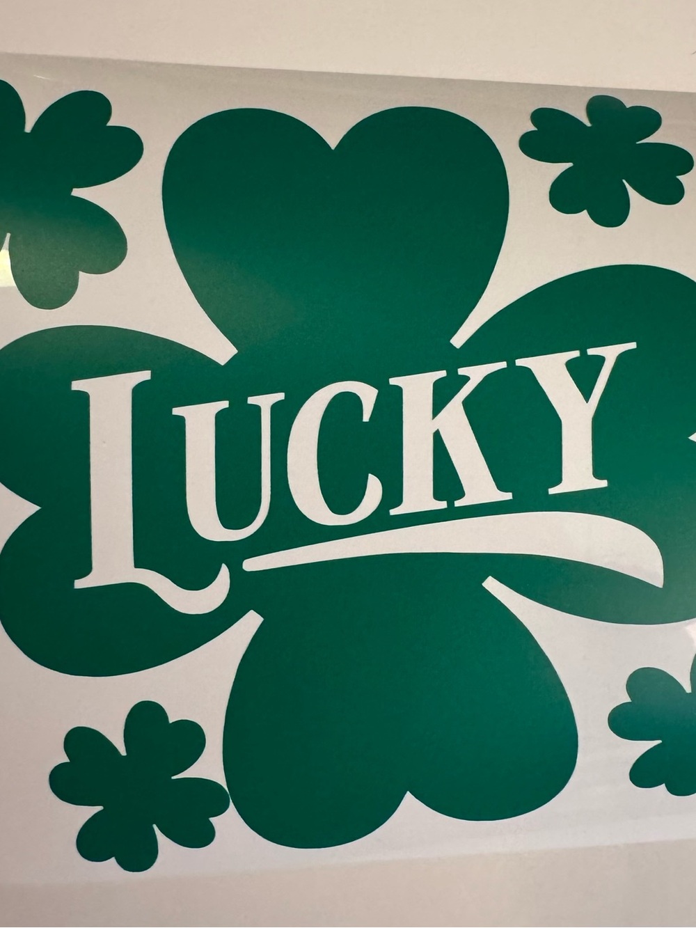 LUCKY Green Shamrock vinyl decal